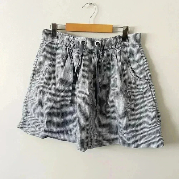 j crew linen nautical  stripe skirt - 4 - Picture 1 of 5